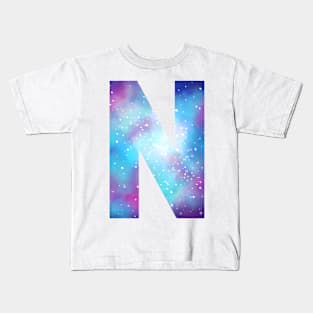 Letter N galaxy Kids T-Shirt